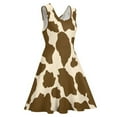 thumbnail image 4 of 2024 Clothing Graphic Female Dress Skate Style Street Sleeveless Dresses Cute Trendy Animals Farm Farmer Dress Print Cow Spots Brown, 4 of 7