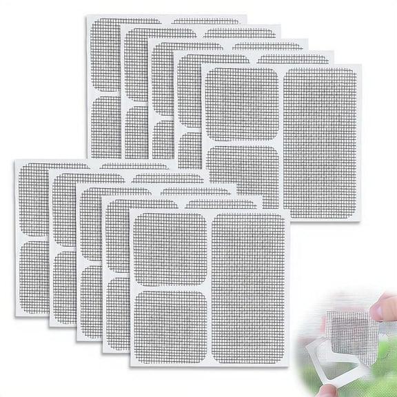 10Pcs Window Screen Repair Patches, Self-Adhesive Hook and Loop Mesh Stickers, Strong Adhesive Door Window Screen Patch for Ins-ect Prevention
