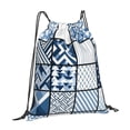 thumbnail image 3 of Leisure Draw String Mouth Backpack 16 X 14 Woven Band Durable Not Easy To Fall Off In Travel Portable Draw String Design Aliceblue Geometric Patterns_3, 3 of 8