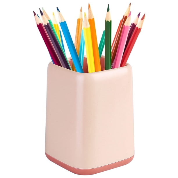 Diseño de moda: este portalápices tiene un diseño antideslizante y una textura mate. Este organizador de escritorio con portalápices es pequeño pero muy resistente, tiene una forma cuadrada