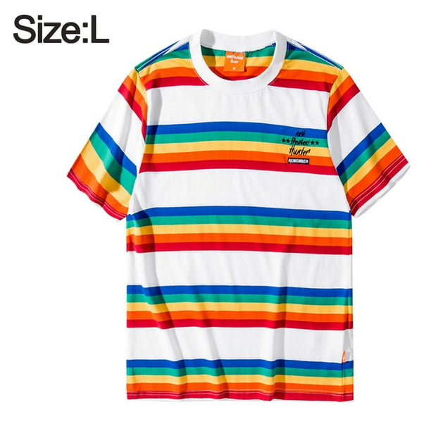 Camiseta rayas arcoiris hotsell