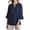 Dark blue, variant on Sleeve Top Solid Color Fashion Casual Loose V Neck Shirt Dark Blue XL