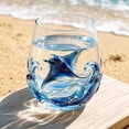 thumbnail image 6 of BiFandian Artisanal Ocean Animals Glassware, Stemless Handcrafted Marine Design Drinking Glass, Coastal Home Decor for Beach House, Kitchen Bar, Oceanside Living Gift, 6 of 7