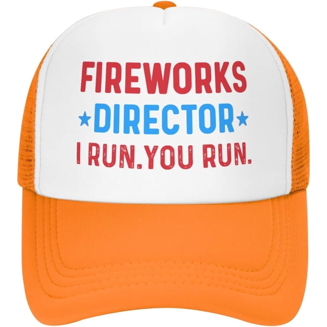 Fireworks Director I Run You Run Trucker Hat for Men Baseball Caps Adjustable Hats
