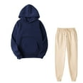 thumbnail image 1 of qolati 2 Piece Outfit for Women Long Sleeve Oversized Hoodie Pullover Sweatshirts and Joggers Sweatpants Tracksuit Comfy Casual Solid Color Workout Sweatsuits, 1 of 4
