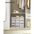 SONGMICS Shoe Boxes Pack of 12 Stackable Shoe Storage Organizers