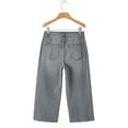 thumbnail image 6 of Womens Wide Leg Capris New Capri Jean for Women Summer Straight Leg Versatile Cropped Pants Fashion Frayed Hem Denim Capri Pants with Pocket Gray S, 6 of 9