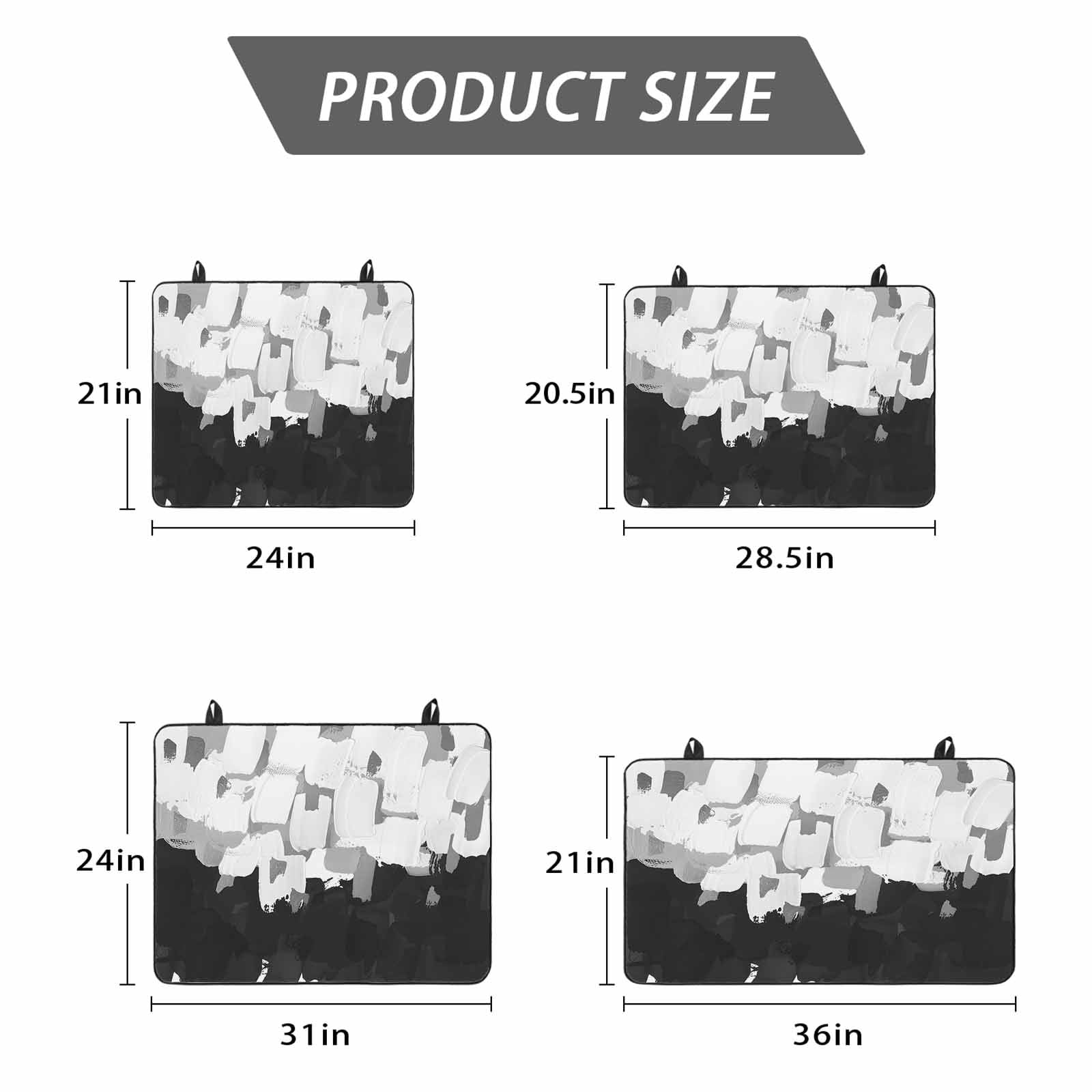 Black White Stove Top Cover for Electric Stove, Heat-proof & Non Slip Glass Top Stove Cover Protector, Abstract Graffiti Paint Country Retro Tribal Kitchen Flat Cooktop Rubber Mat 24x21 Inches