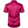 thumbnail image 5 of hotojiny Men's Silk Satin Dress Shirt Soft Short Sleeve Casual Business Shirt Stylish Button down Shirts for Party Wedding S-5XL, 5 of 7