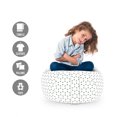 thumbnail image 2 of Minimalist Storage Toy Bag Chair, Small Hexagons Shapes in Geometrical Design and Monochrome Style, Stuffed Animal Organizer Washable Bag, Small Size, Reseda Green and White, by Ambesonne, 2 of 3