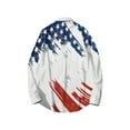 thumbnail image 2 of Men's American Flag Shirts Sport Western Two Pocket Long Sleeve Snap Button Down Shirts Cowboy Shirt White L, 2 of 6