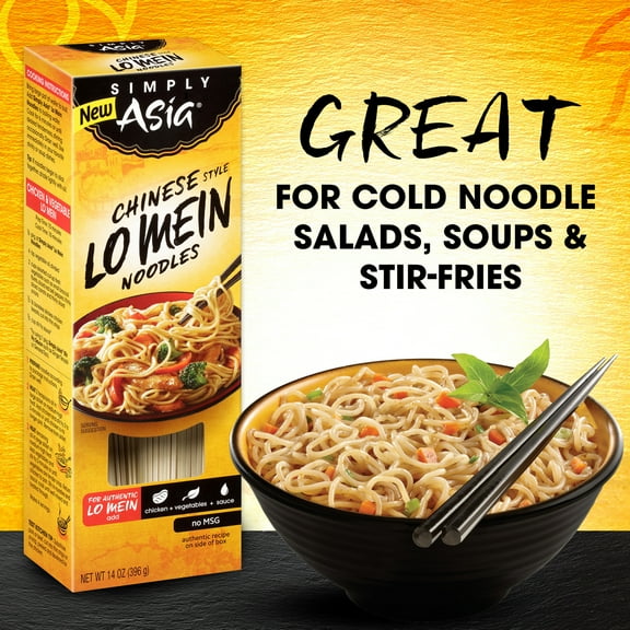 Simply Asia Lo Mein Wheat Noodles Shelf Stable 14 oz Box