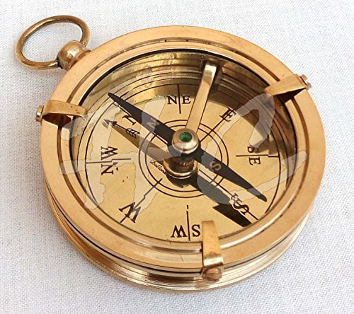 Antique Brass Navigational Sailing Ship/Boat Desk Compass Nautical maritime Gift 
