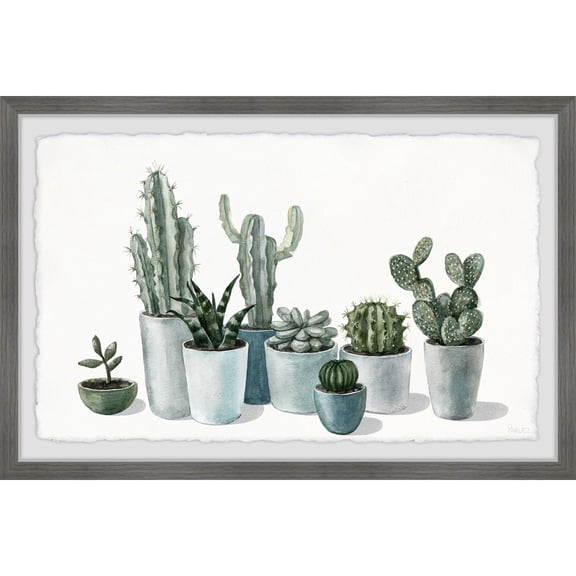 Parvez Taj Growing Cactus and Succulents Framed Painting Print