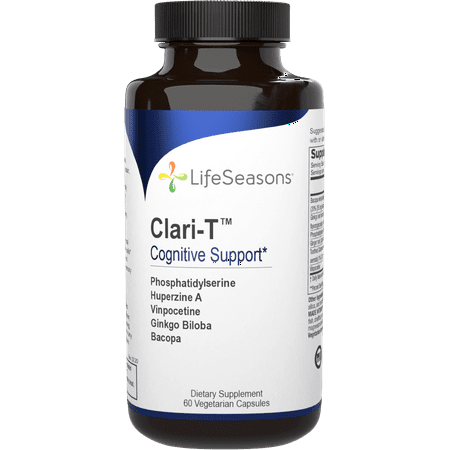 LifeSeasons - Clari-T - Supports Healthy Memory and Cognitive Function - With Bacopa, Toothe Club Moss and Gingko Biloba - 60 Capsules