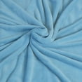 thumbnail image 4 of Tirrinia Super Soft Velvet Plush Throw Blanket 50”x 70”, Reversible Fuzzy Solid Blanket, All Season Bed Throw TV Blanket Sea Blue, 4 of 5