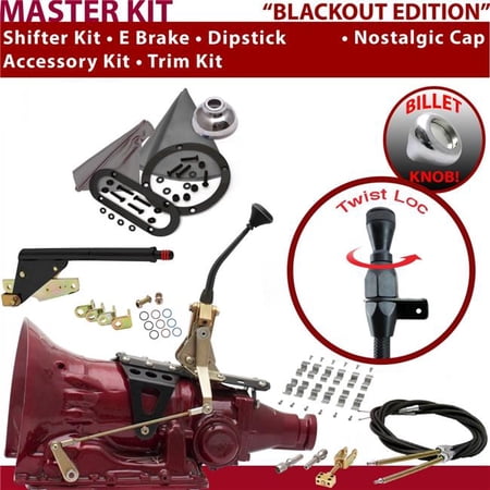 American Shifter 4L80E Shifter Kit Black 8 in. E Brake Cable Clamp Trim Kit Dipstick for EDB2E