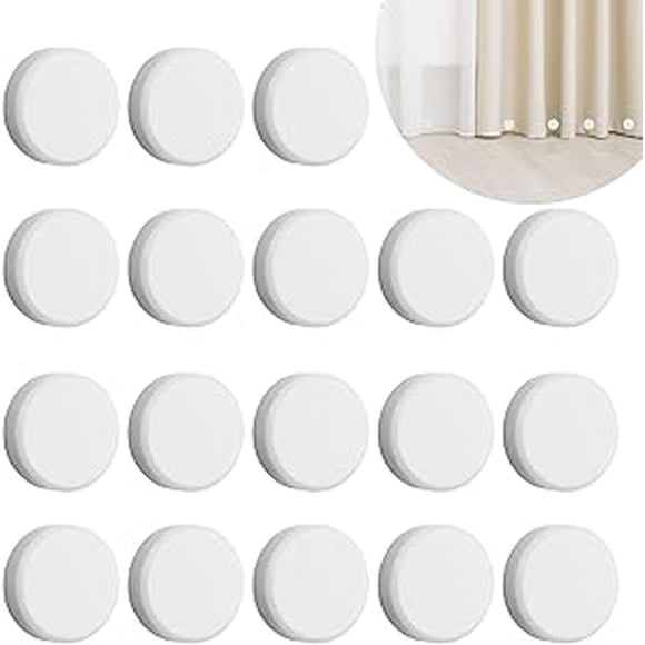 ZYNERY 18 Pcs White Magnetic Shower Curtain Weights, Strong Magnets Weights Bottom No Sew, Outdoor Heavy Duty Curtain Liner Magnets