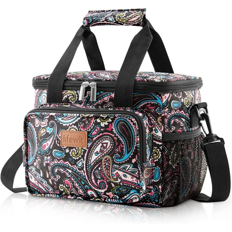 Lifewit 12-Can (8.5l) Large Lunch Bag Insulated Lunch Box Soft Cooler,Paisley, Women's