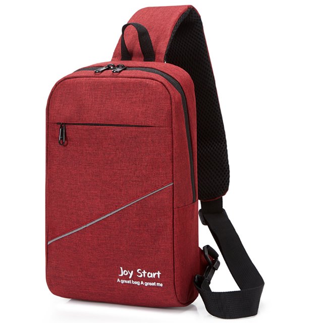 Men's Sling Bag Splash-proof USB Port Reflective Strip Chest Bag Sling Backpack