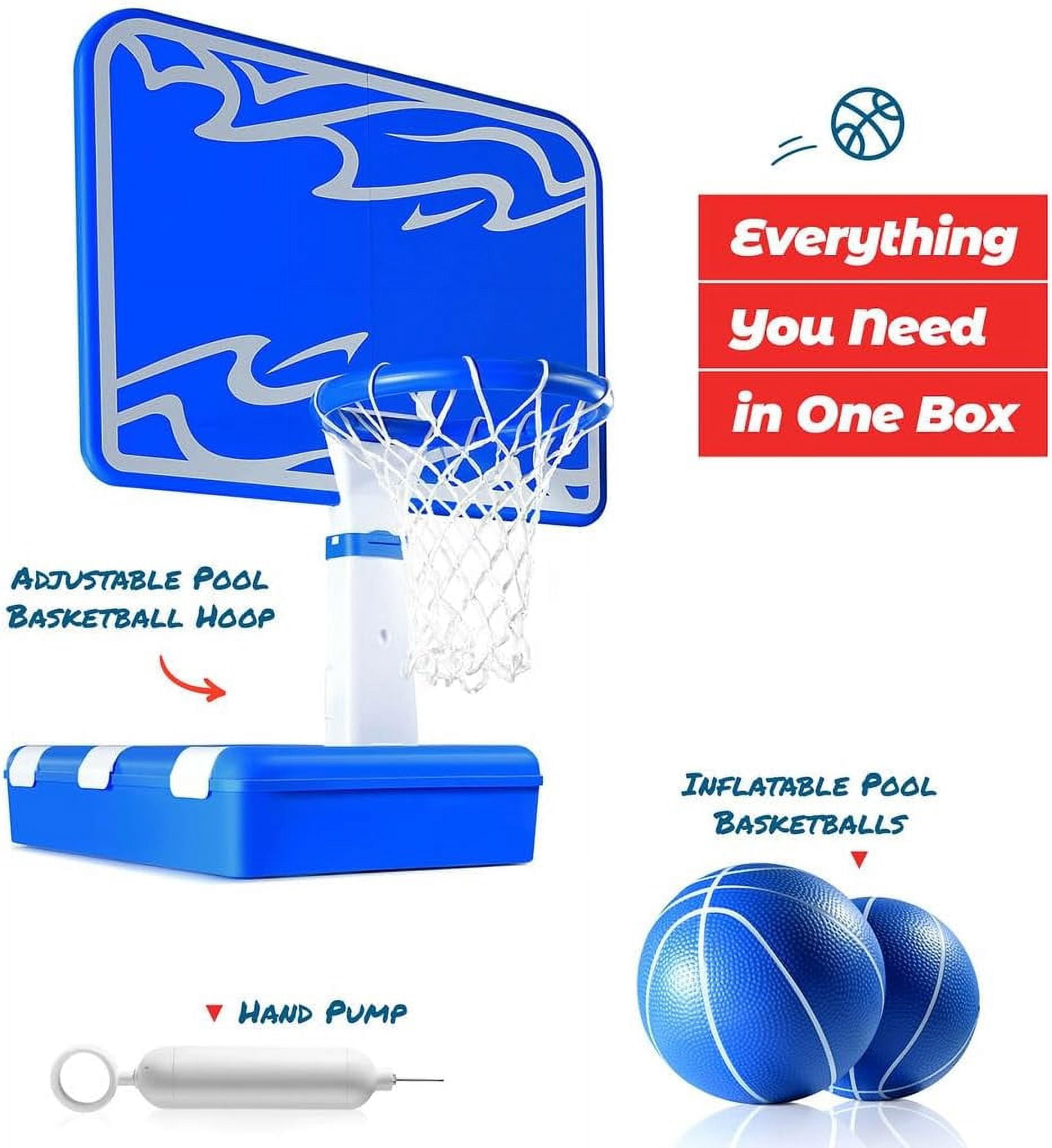 Play22 Engaging Activity Adjustable Height Inground Swimming Pool Basketball Hoop
