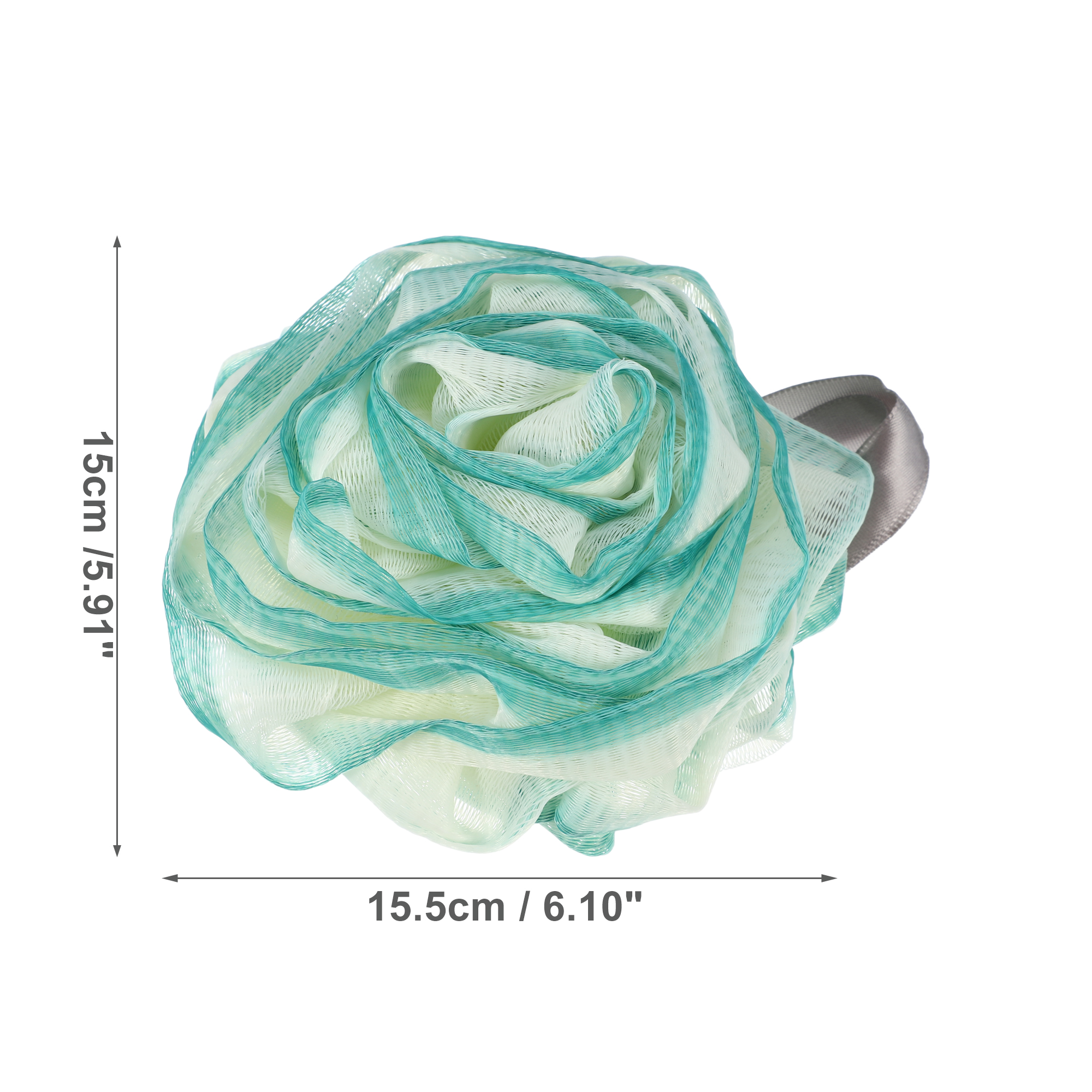 Unique Bargains 1 Pc Bath Shower Loofah Sponge Body Puff 6.10"x5.91"x1.85" Green