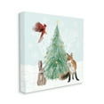 thumbnail image 3 of Wintery Wildlife Decorated Christmas Tree Snowflakes Animals & Insects Painting Gallery-Wrapped Canvas Print Wall Art, 3 of 7