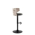 thumbnail image 4 of Cosi Adjustable Bar Stool, Chrome Bar Stools, Bar Chairs, Swivel Bar Stools, Bar Stools Set of 2 (Light Grey Wood, Black), 4 of 6