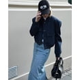 thumbnail image 4 of SLTNX-Chaquetas de moda para mujer, abrigos informales elegantes de manga larga con cuello redondo y bolsillos, Otoño, 2023, 4 of 4