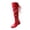 Red, variant on Party Outfit Footwear, Women's Round Toe Lace-Up Knee High Boots Fashion Tall Boots with Comfortable Shaft and Stable Heel Lace Up Tall Dress Boots for Women Fall Winter Tall Shoes, Black US-7/EU-38