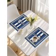 thumbnail image 5 of Navy Blue Anchor Placemats Set of 6, Nautical Summer Beach Coastal Ocean Placemats for Dining Table, Place Mats for Kitchen Tabletop, Waterproof Wipeable Dining Table Mats Set, 5 of 9