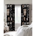 thumbnail image 2 of Black Coffee Blackout Curtains for Bedroom, Modern Rustic Coffee Cup Beans Room Darkening Window Drapes for Living Room, Thermal Insulated Grommet Curtains, 42x63 inch, 2 Panels, 2 of 9