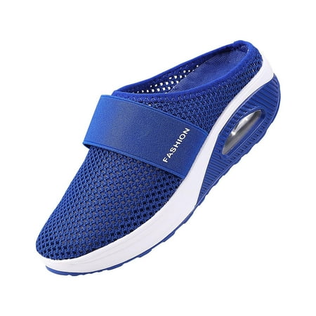 

Dezsed Women s Sandals Clearance New Style Daily Fashion Platform Outdoor Casual Flip Flops Wedge Slippers Round Head Mesh Shoes Plus Size Slippers Blue 37