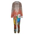 thumbnail image 4 of Adventure Time Jake The Dog Womens Mens Hooded Jumpsuit - Zip Up One Piece Pajamas Soft Cozy Winter Warm Plush Loungewear, 4 of 8