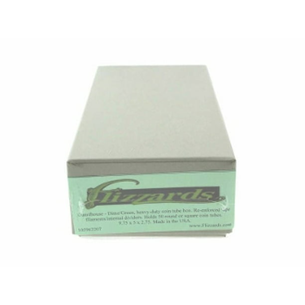 Guardhouse Coin Tube Storage Box, Heavy Duty Dime/Green