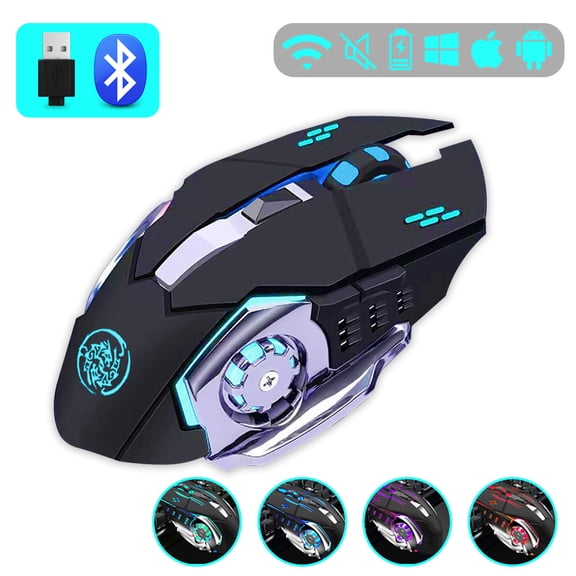Gaming Mouse 2.4G Bluetooth Wireless Rechargeable Mouse For Laptop RGB Backlight E-Sports Mechanical Mouse For PC Computer Gamer