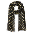 thumbnail image 1 of Bufanda de Chiffon con Lunares de los Años 50 para Mujeres INSPIRE CHIC, Chal Ligero Suave y Transparente para Todas las Temporadas 70.9"x27.6" Lunares Negro-Amarillo, 1 of 6