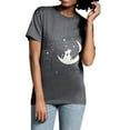 thumbnail image 2 of Cat Mom Moon Love Fun Graphic Tee T-Shirts for Women Men, Short Sleeve Tops - Vintage Pepper, 2 of 5