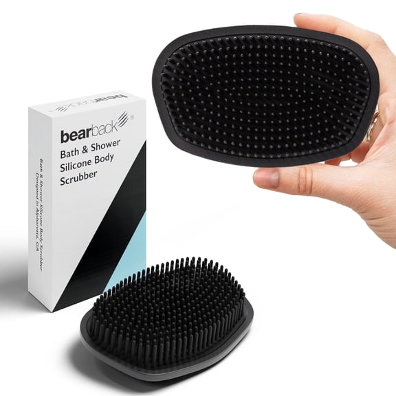 Bearback Body Scrubber Attachment: Premium Silicone Scrub Brush for Bath & Shower. Fits Original Bearback Handle. American Small Business