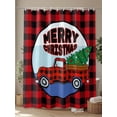 thumbnail image 4 of Merry Christmas Shower Curtain Set, Waterproof Shower Curtains for Bathroom, Red Black Plaid Xmas Tree Truck Winter Washable Fabric Cloth Bath Curtain for Bathtub Decoration with Hooks 72x78 Inches, 4 of 6