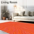thumbnail image 2 of ODIKA 3'x5' Machine Washable Non-Slip Area Rug, Petal Storm Swirl Contemporary Hand Tufted Nature Inspired Design High Traffic Rug, Orange, 593088, 2 of 7