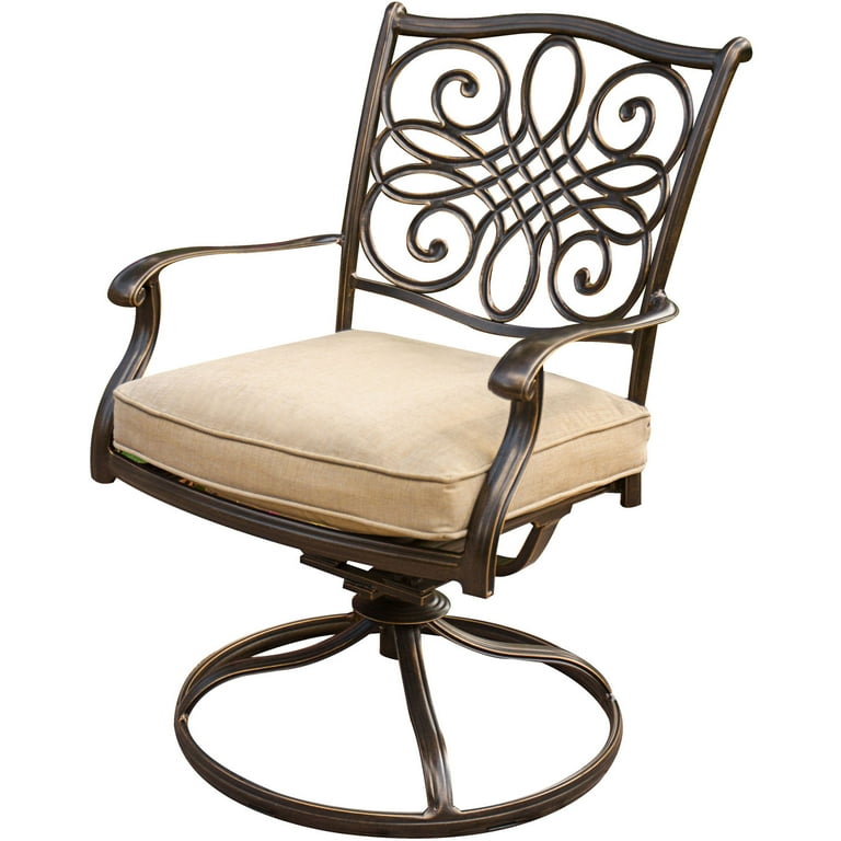 Cambridge Seasons 5 Piece Dining Set in Tan with Four Swivel