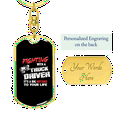 thumbnail image 3 of Fighting With A Trucker Swivel Keychain Dog Tag Stainless Steel or 18k Gold, 3 of 10