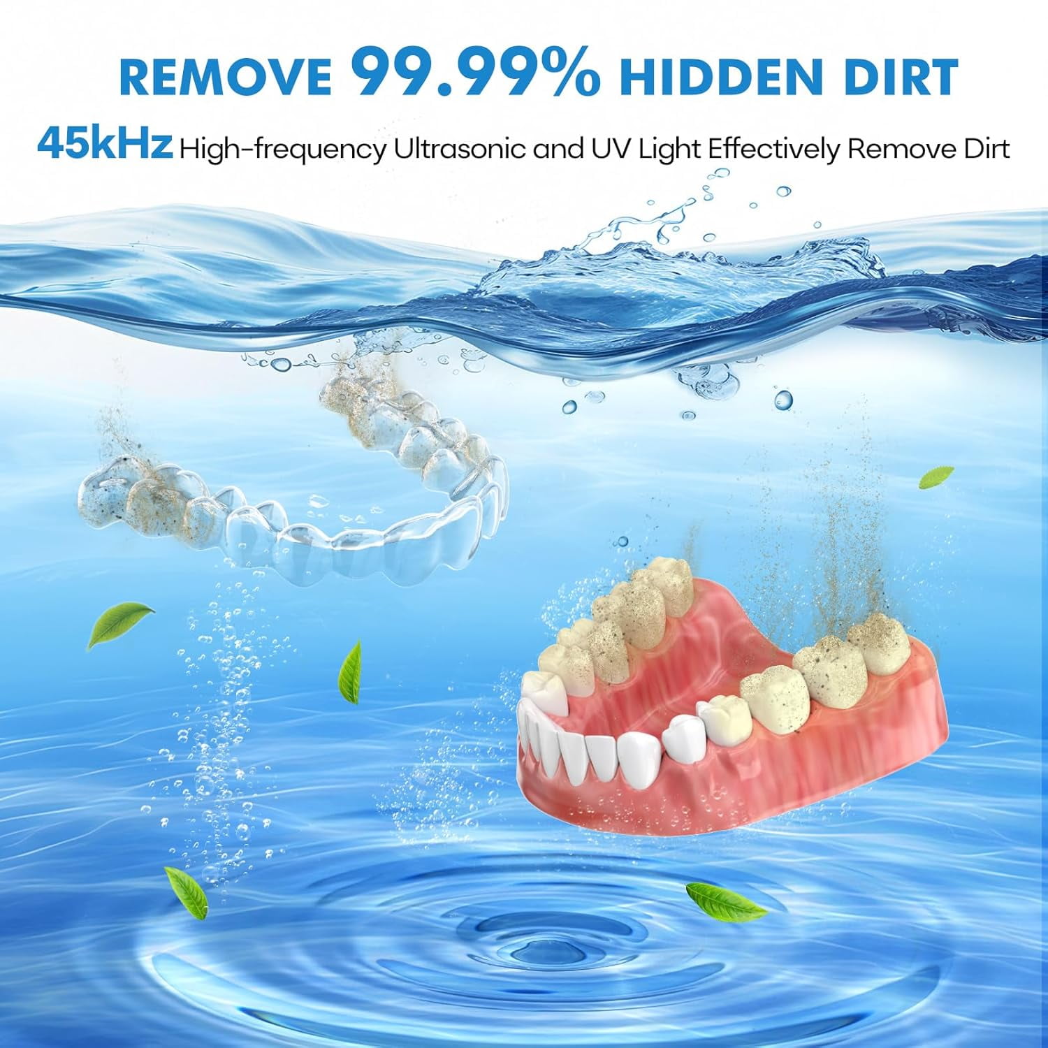 Upgraded Ultrasonic Retainer Cleaner Machine, Braces, Aligner, Toothbrush, Jewelry and More
