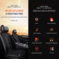thumbnail image 2 of Wweixi Cotton Car Heated Seat Cover For Winter Seat Cover Car Seat Cover Preimum Fabric 3 Models Fast Heating Setting Portable Black Front double seat, 2 of 6