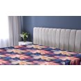 thumbnail image 5 of Ambesonne Retro Floral Fitted Sheet, Geometric Flower Motif, King Size, Dark Violet Blush and Ecru, 5 of 5