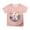 Pink, variant on Toddler Girls Tops & T-Shirts Easter Bunny Print Round Neck Short Sleeve Casual Tshirts Outwear,Yellow,6-7 Years