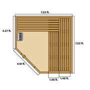 ALEKO Canadian Hemlock Wet Dry Outdoor 8 Person Sauna with Roof, 8 kW ETL Certified Heater