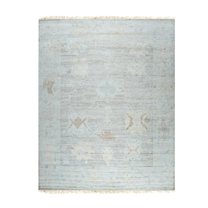EORC MT570IV10X14 Hand-Knotted Natural Silk Natural Silk Oushak Rug, 10' x 14', Light Fawn/ Ivory Area Rug