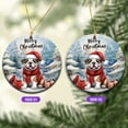 thumbnail image 2 of Merry Christmas Bulldog Enjoys Woofmas Winter Xmas Holiday Ceramic Round Ornament Dog Lover Gifts Idea Home Tree Decor - 02022, 2 of 5